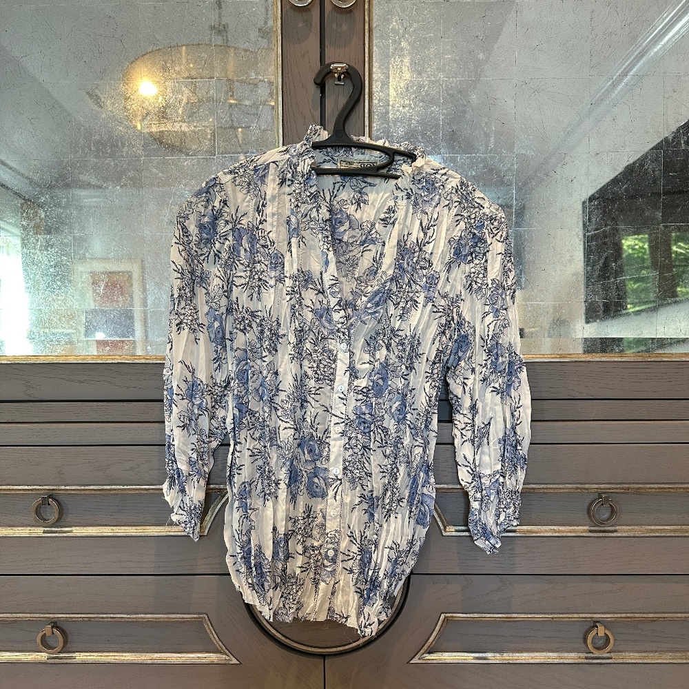 Go by GoSilk Floral Blouse XS